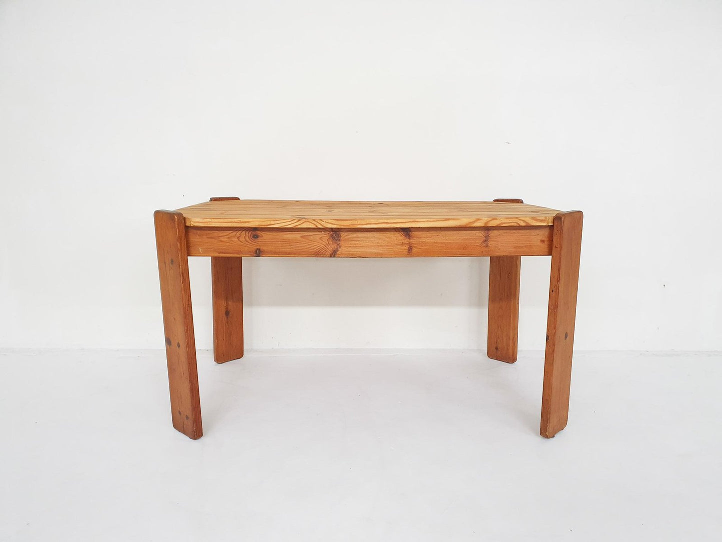 Pinewood Dining Table attributed to Ate van Apeldoorn, Netherlands, 1970s