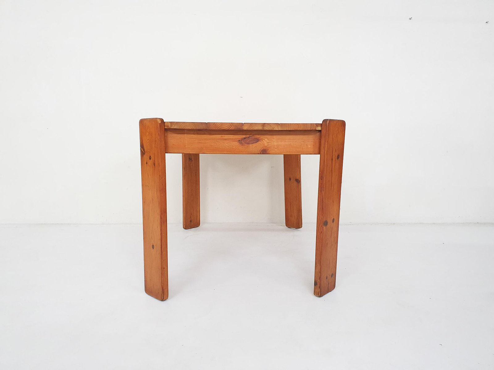 Pinewood Dining Table attributed to Ate van Apeldoorn, Netherlands, 1970s