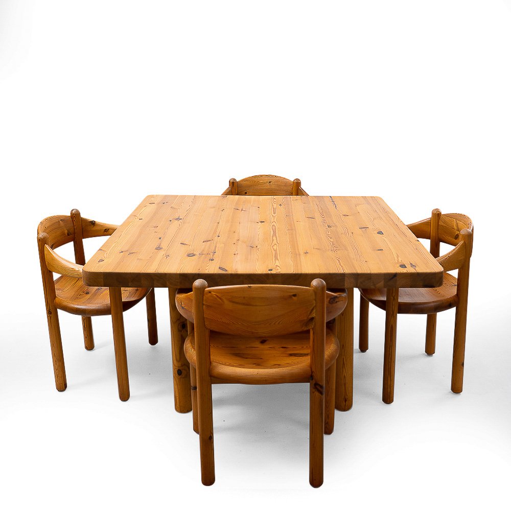 Pinewood Dining Table by Rainer Daumiller, 1980s