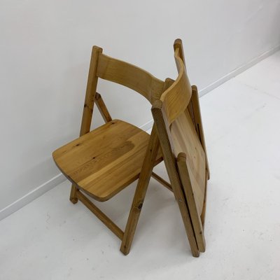 Pinewood Folding Chairs, 1970s, Set of 2-BGP-1029930