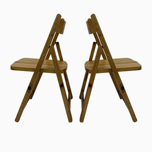 Pinewood Folding Chairs, 1970s, Set of 2-BGP-1029930