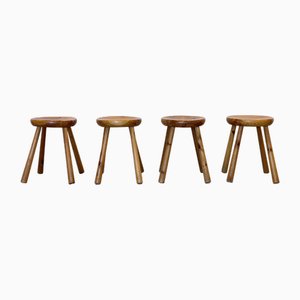 Pinewood Stools in the style of Charlotte Perriand, 1960s, Set of 4-NPC-1811963