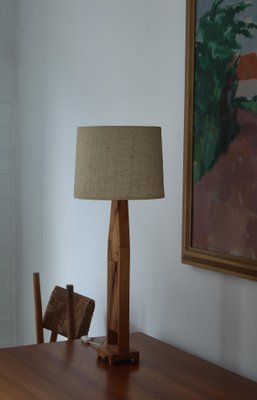 Pinewood Table Lamp, Scandinavia, 1970s-WRF-1323297