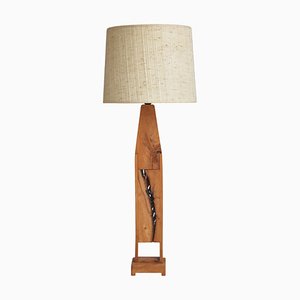 Pinewood Table Lamp, Scandinavia, 1970s-WRF-1323297