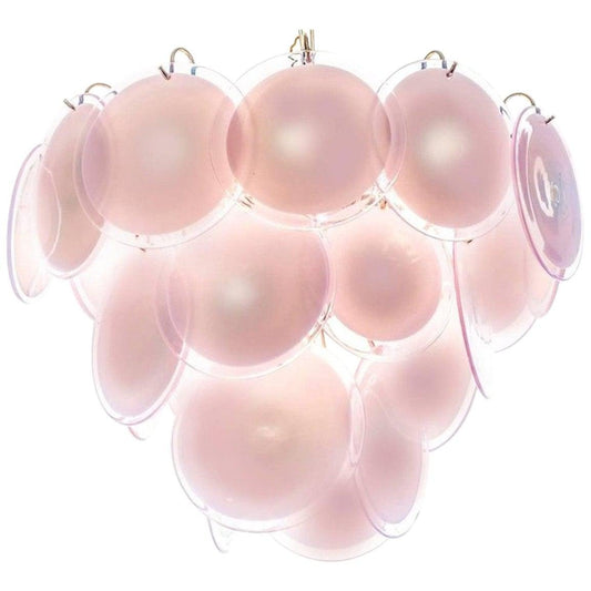 Pink Amethyst Murano Chandelier, 1970s, Set of 2