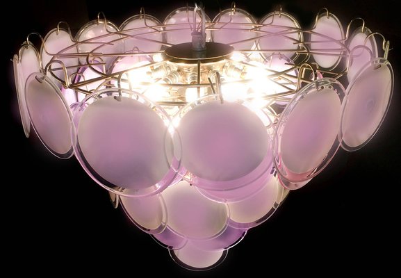 Pink Amethyst Murano Disc Chandelier, 1970s-MBH-1031909