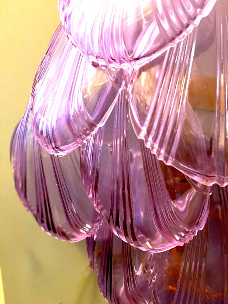 Pink Amethyst Shell Murano Glass Sconces, 1980, Set of 2