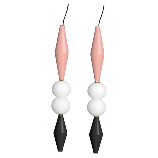 Pink and Black Gamma E Lamps by Mason Editions, Set of 2