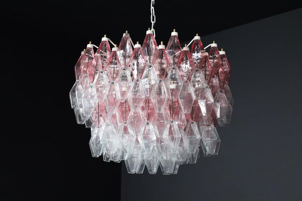 Pink and Clear Murano Glass Grand Chandelier by Carlo Scarpa, 1960s-TRW-1801530