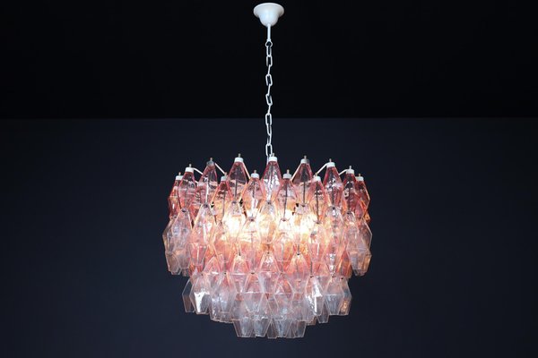 Pink and Clear Murano Glass Grand Chandelier by Carlo Scarpa, 1960s-TRW-1801530