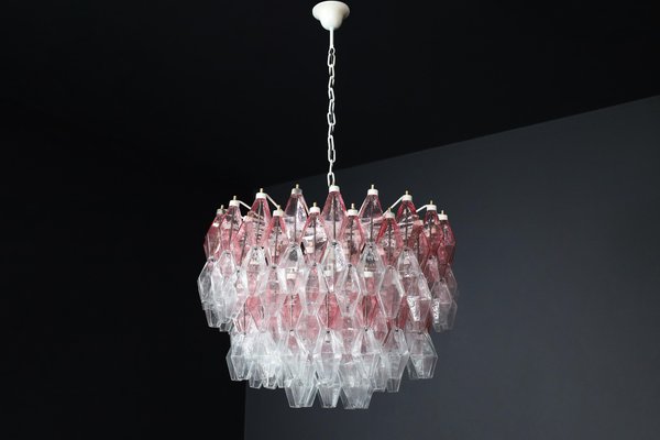 Pink and Clear Murano Glass Grand Chandelier by Carlo Scarpa, 1960s-TRW-1801530