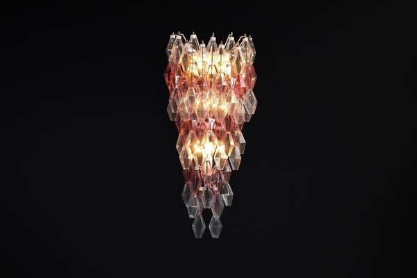 Pink and Clear Murano Glass Wall Chandeliers by Carlo Scarpa, 1960, Set of 2-TRW-1801531