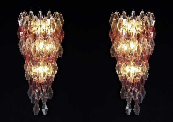 Pink and Clear Murano Glass Wall Chandeliers by Carlo Scarpa, 1960, Set of 2-TRW-1801531