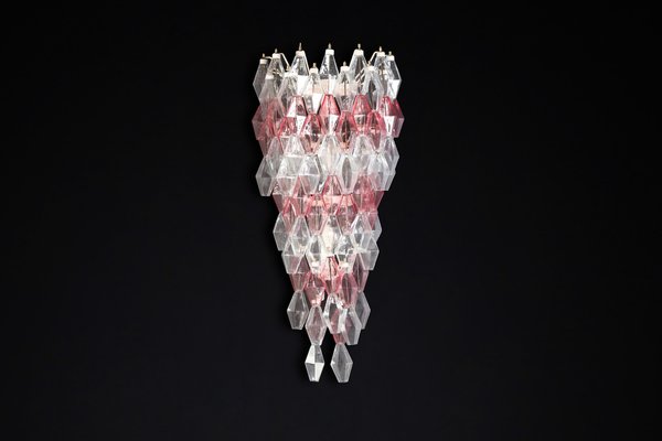 Pink and Clear Murano Glass Wall Chandeliers by Carlo Scarpa, 1960, Set of 2-TRW-1801531