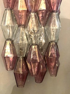 Pink and Clear Poliedri Sconces by Carlo Scarpa for Venini, 1980s, Set of 2-MBH-1732595