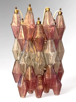 Pink and Clear Poliedri Sconces by Carlo Scarpa for Venini, 1980s, Set of 2-MBH-1732595