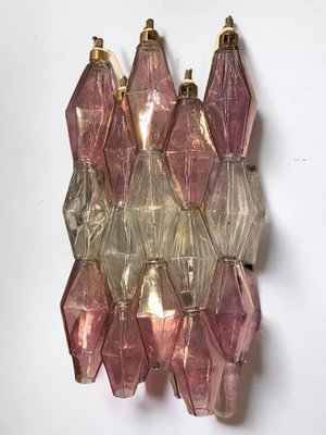 Pink and Clear Poliedri Sconces by Carlo Scarpa for Venini, 1980s, Set of 2-MBH-1732595