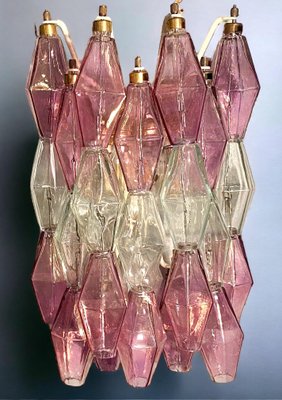 Pink and Clear Poliedri Sconces by Carlo Scarpa for Venini, 1980s, Set of 2-MBH-1732595