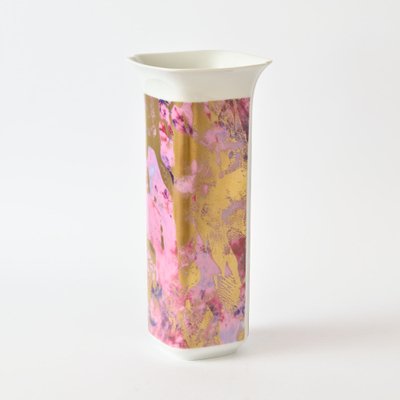 Pink and Gold Porcelain Vase from Hutschenreuther, 1970s-IXK-1421725