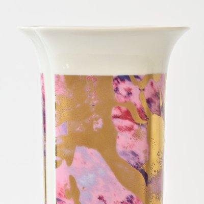 Pink and Gold Porcelain Vase from Hutschenreuther, 1970s-IXK-1421725