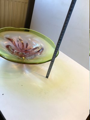 Pink and Green Murano Centerpiece Bowl by Archimede Seguso, 1950s-LCR-782553