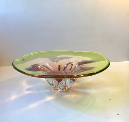 Pink and Green Murano Centerpiece Bowl by Archimede Seguso, 1950s-LCR-782553