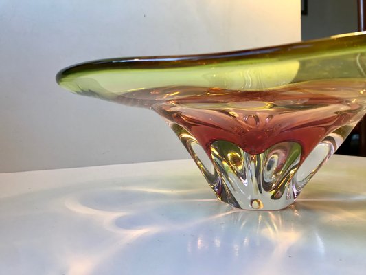 Pink and Green Murano Centerpiece Bowl by Archimede Seguso, 1950s-LCR-782553