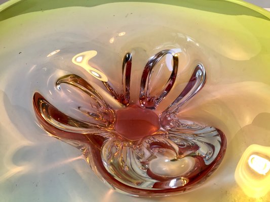 Pink and Green Murano Centerpiece Bowl by Archimede Seguso, 1950s-LCR-782553