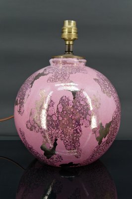 Pink and Pearly Ceramic Ball Lamp by Marguerite Briansau, 1930-XNH-1804536