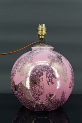 Pink and Pearly Ceramic Ball Lamp by Marguerite Briansau, 1930-XNH-1804536