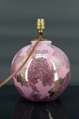 Pink and Pearly Ceramic Ball Lamp by Marguerite Briansau, 1930-XNH-1804536