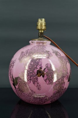 Pink and Pearly Ceramic Ball Lamp by Marguerite Briansau, 1930-XNH-1804536