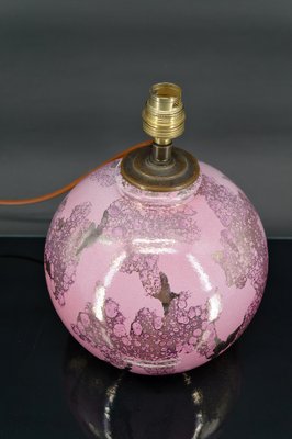 Pink and Pearly Ceramic Ball Lamp by Marguerite Briansau, 1930-XNH-1804536