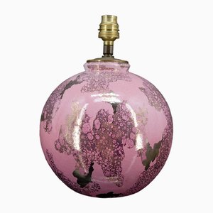 Pink and Pearly Ceramic Ball Lamp by Marguerite Briansau, 1930-XNH-1804536