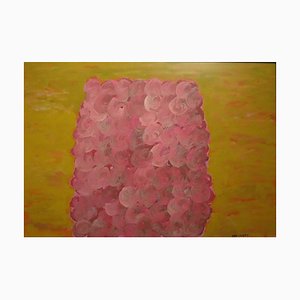 Pink and Yellow Composition - Original Tempera by P. Consagra - 1973 1973-ZCI-756379