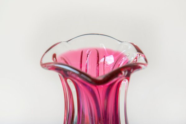 Pink Art Glass Vase by Josef Hospodka for Chribska Glassworks, 1960s-BJS-1985165