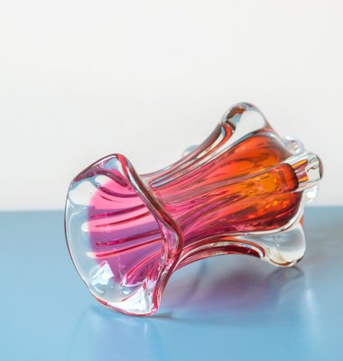 Pink Art Glass Vase by Josef Hospodka for Chribska Glassworks, 1960s-BJS-1985165