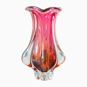 Pink Art Glass Vase by Josef Hospodka for Chribska Glassworks, 1960s-BJS-1985165