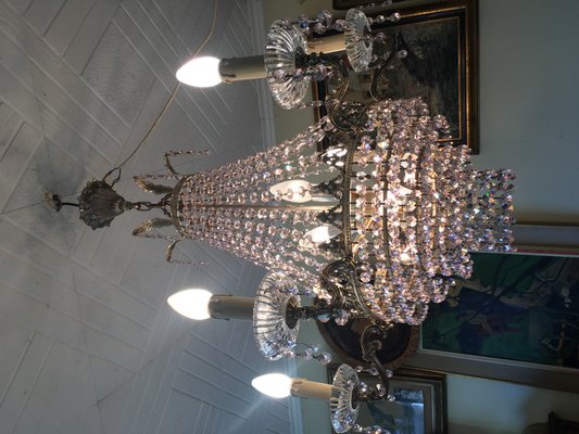 Pink Crystal Chandelier, 1960s-WQQ-560035