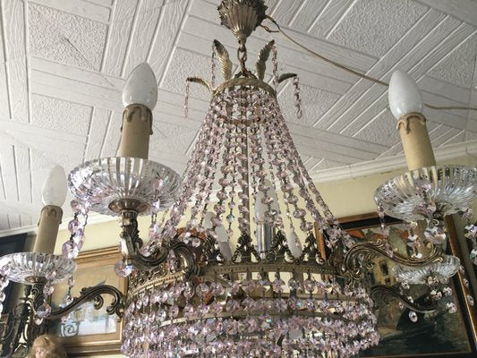 Pink Crystal Chandelier, 1960s-WQQ-560035