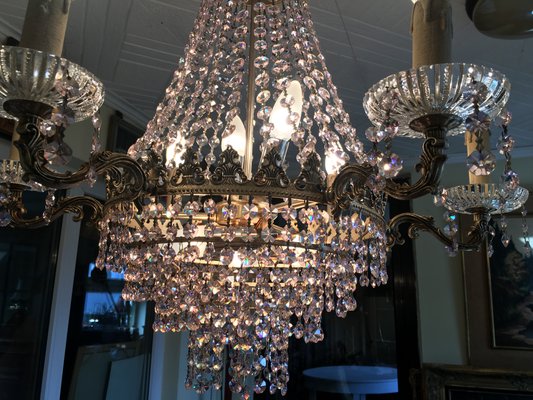 Pink Crystal Chandelier, 1960s-WQQ-560035