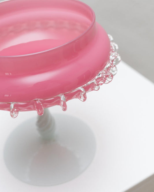 Pink Empoli Glass Bowl, Italy, 1960s