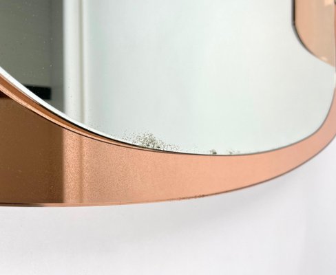 Pink Glass Wall Mirror from Veca, Italy, 1970s-LYQ-1171256