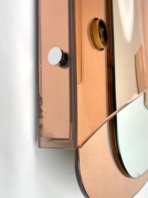 Pink Glass Wall Mirror from Veca, Italy, 1970s-LYQ-1171256