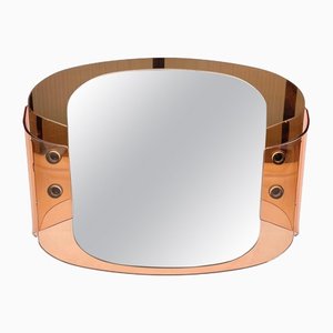 Pink Glass Wall Mirror from Veca, Italy, 1970s-LYQ-1171256