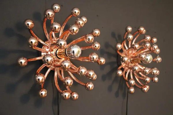 Pink Gold Pistillo Chandelier Table Lamps or Wall Lamps from Valenti Milano, 2010, Set of 2-YF-1764812