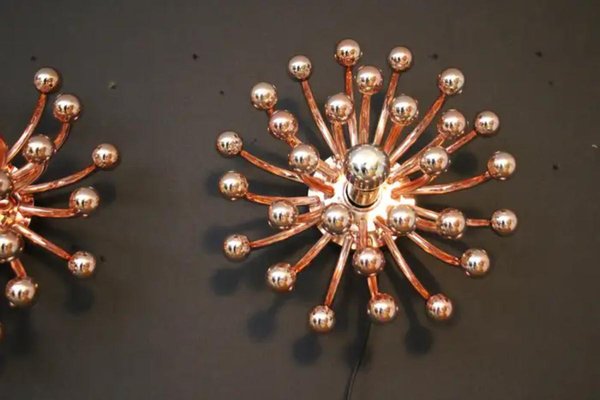 Pink Gold Pistillo Chandelier Table Lamps or Wall Lamps from Valenti Milano, 2010, Set of 2-YF-1764812