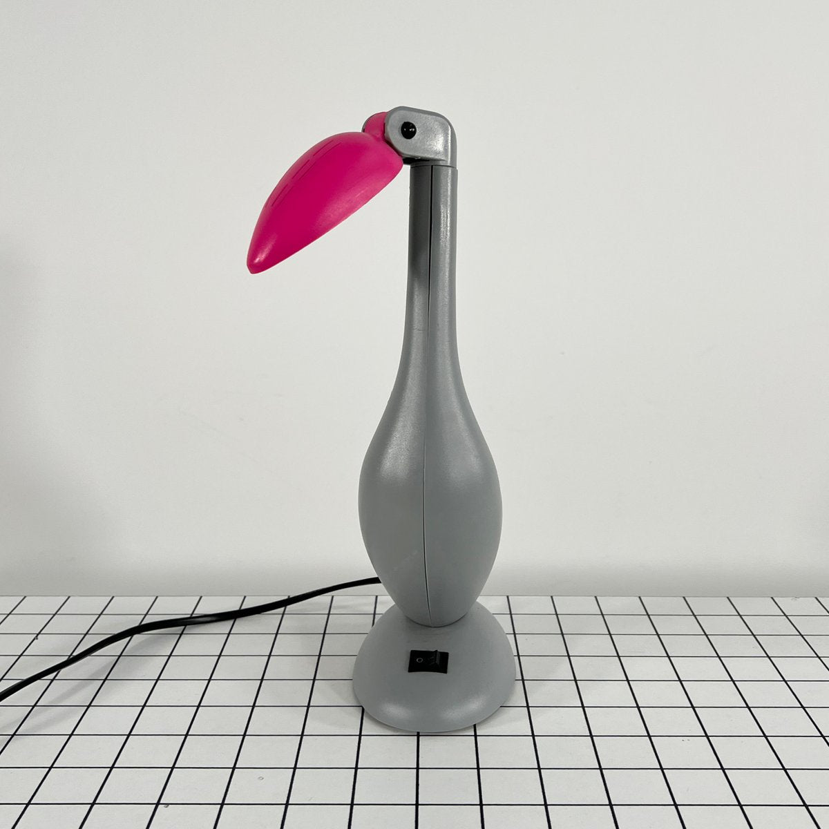 Pink & Grey Articulated Toucan Desk Lamp, 1980s