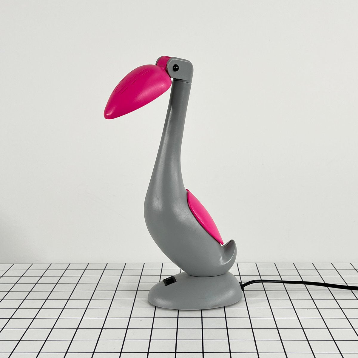 Pink & Grey Articulated Toucan Desk Lamp, 1980s