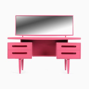 Pink Lacquered Wood Dressing Table with 4-Drawers, 1960s-NQ-668673